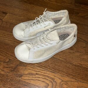 Hey Dude Off-White and Tan Casual Shoes